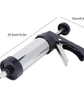 Stainless Steel Cookie Press Kit With Pro Grade 13 Cookie Molds And 7 Decorating Nozzles for Cakes and Pastries, durable tool.
