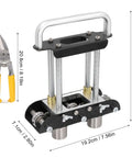 Three Station Aluminum Sheet Roller Bending Machine For Metal Roofing Pro Grade Tool with snips, dimensions listed