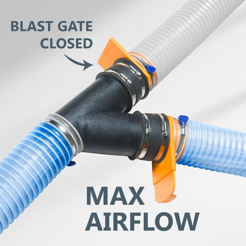 Two And A Half Inch Dust Collection Fittings Kit With Connectors Blast Gates And Stainless Steel Hose Clamps For Three Machine Woodworking System