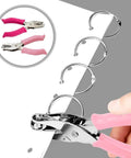 Two Pack One Quarter Inch Hole Punch For Paper Crafts Handheld Circle Punch durable metal puncher with pink handles for home use