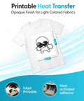 Printable Heat Transfer Material For Light Fabrics Easy To Use Adheres Smoothly On Light Colored T Shirts For Custom Tees