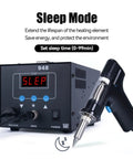 High Power Soldering Hot Plate Desoldering Station 90W With Auto Shutoff, sleep mode feature display, desoldering tool shown