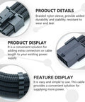 Rock Solid Build Nylon Braided Pci Gpu Extension Cable 30Cm Black shown with connectors and detailed nylon sleeve.