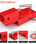 Heavy Duty Universal 2 Inch Forklift Trailer Hitch Adapter With Dead Simple Clamp On Grip For Lightning Fast Pallet Fork Ball Mount Rigging And Zero Fuss Job Site Setup, detail view showing clamp and hitch design.