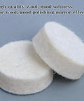 Close-up of wool felt pads from 146 Piece Rotary Tool Buffing And Polishing Kit With Pro Grade Abrasive Wheels, ideal for polishing.