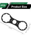 Two Piece Aluminum Front Fork Wrench Set For Bikes, Precision Fit Fork Cap Spanners, XCM XCR XCT RST, Black, 3.89 inch by 1.37 inch