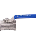 Stainless Steel 1 Inch Ball Valve NPT Standard Port For Water Oil Gas Built Tough Serviceable 1PC Valve With Blue Handle