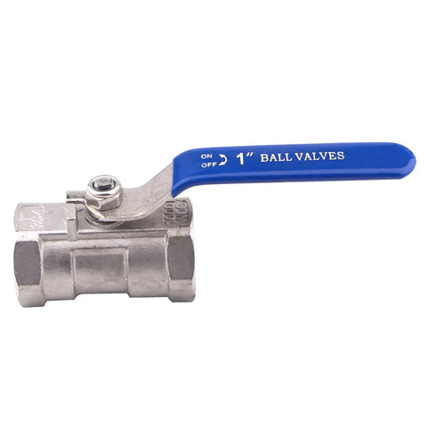 Stainless Steel 1 Inch Ball Valve NPT Standard Port For Water Oil Gas Built Tough Serviceable 1PC Valve With Blue Handle