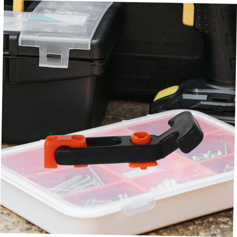 Heavy Duty Hood Latch Kit for Cars and Tool Boxes, T Handle Hasp with Rubber Material, shown on toolbox