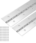 Heavy Duty Piano Hinge 24 X 2 Inch 304 Stainless Steel Continuous Hinge 2 Pack with screws for cabinet doors and wooden boxes