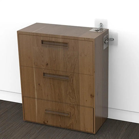 4 Piece Furniture Anti Tip Kit With Adhesive Wall Anchors For Home Use No Fuss Install Sturdy Stainless Steel And Acrylic Materials To Secure TVs And Heavy Furniture From Tip Overs on wooden dresser