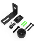 Heavy Duty Floor Guide For Sliding Barn Doors With Double Wheel Bottom Roller Wall Mount System No Punching Required Black 1 Pack