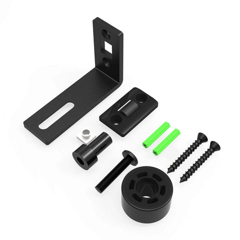 Heavy Duty Floor Guide For Sliding Barn Doors With Double Wheel Bottom Roller Wall Mount System No Punching Required Black 1 Pack
