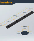 Straight Connector Corner Bracket Set For Aluminum Extrusion Fits T Slot And V Slot Profiles dimensions diagram with measurements