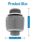 Front view of 6 Pack 3/4 Inch NPT Liquid Tight Conduit Connector Nonmetallic Straight Electrical Conduit Fitting PVC UL Listed