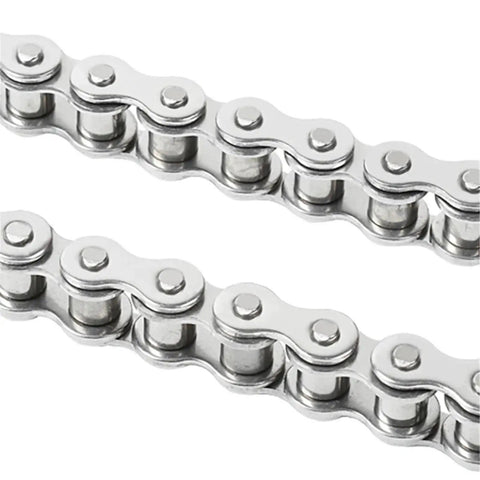 Top Tier 1.5Meters 304 Stainless Steel Short Pitch Roller Drive Chain Join Buckle for Industrial Transmission Gear.