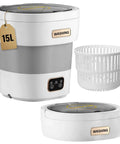 No Sweat Compact Portable Washer With 15L Spin Basket Designed For Underwear Socks And Delicate Clothes Easy Pack Away Design featuring portable, foldable design and a removable 15L spin basket.