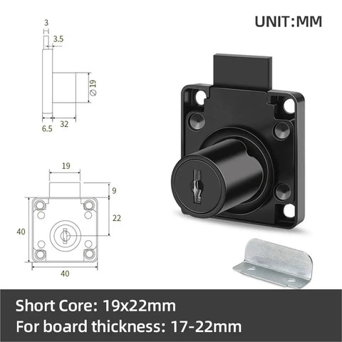 Desks And Mailboxes Cabinet Lock With Two Keys Cam Lock 22mm Dope Durable Furniture Hardware For Home Office Secure Storage Detail