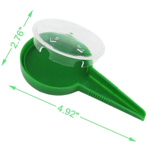 Green 5 Pack Seed Dispenser Sower For Garden, Planter Seeder Tool With 5 Dial Settings, 4.92x2.76 inches, lightweight plastic