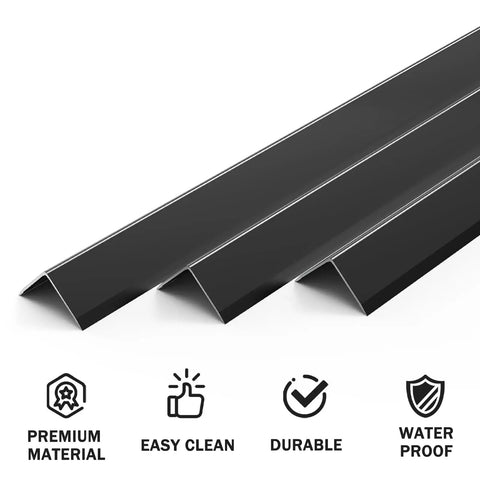 Premium Aluminum L Molding Corner Guards With Right Angle Three Piece Set heavy duty black edge trim for walls and doors.