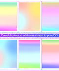 Kathfly acrylic AB sheets front view collage; rainbow iridescent translucent panels, 8x12 in, 1 mm thick, 4-pack