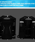 Breathable Hydration Vest Pack For Runners With Built In Water Reservoir, showcasing reflective strips for night safety.