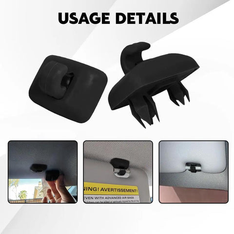 Two Pack Inner Sun Visor Clips Car Visor Holder Hook Makeup Mirror Bracket Replacement For OEM 8U0857562A 8E0857563A Fits Audi A1 A3 A4 A5 Q3 Q5 Models Black Easy Install Durable Plastic Retainer with usage details