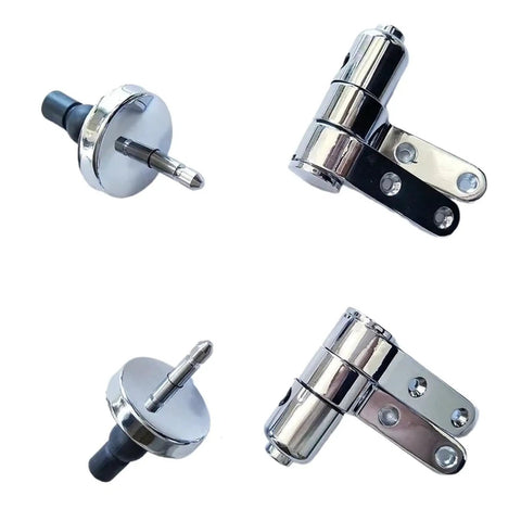 Stainless Steel Toilet Seat With Slow Close Quick Release Hinge detail, silver finish