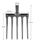 Heavy Duty High Carbon Steel Garden Fork With Five Tines Anti Breakage Spading Fork For Farms And Ranches dimensions shown