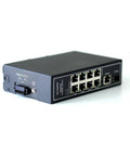 Side view of 10 Port PoE Gigabit Unmanaged Industrial Ethernet Switch With DIN Rail Or Wall Mount, UL Listed, fanless design