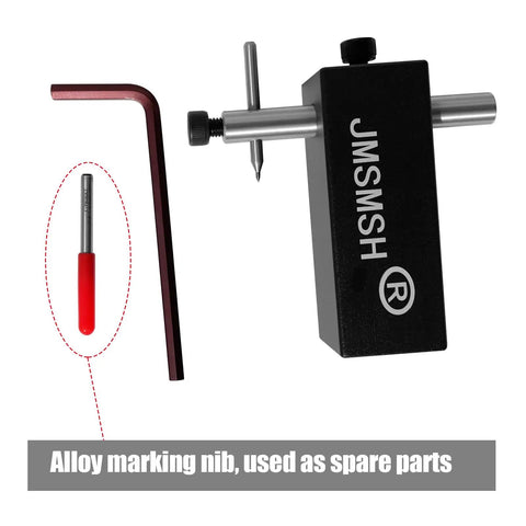 Heavy Duty Knife Maker Center Scribe And Adjustable Edge Line Scriber with alloy marking nib and hex key for adjustments.