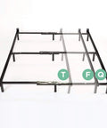 Heavy Duty Low Profile Metal Bed Frame With Straight Up Sturdy Steel Support And Generous Under Bed Storage Space, Durable Low Rise Base compatible with box spring.