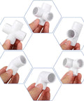 Assorted connectors from 42-Piece Half Inch PVC Pipe Fittings Elbow Set For Greenhouse Shed Tent DIY Projects And Furniture Builds Heavy Duty