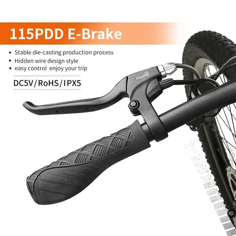 Electric Bike Brake Lever With Cutoff Sensor For E Scooter And Ebike Aluminum Handle With Comfortable Rubber Grip Black