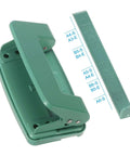 Beefy 6mm Two Hole Punch Handheld Paper Punch for Scrapbooking DIY Tags and Tickets, metal tool with green ergonomic grip