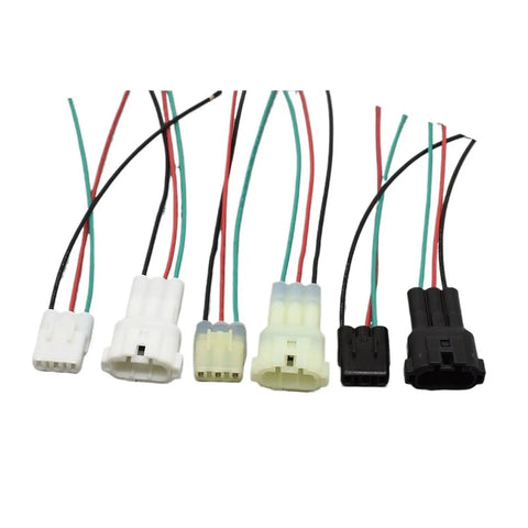 Badass Industrial Grade Heavy Gauge 3 Pin Sealed Male Female Pigtail Wire Harness Waterproof Electrical Cable Connector Kit for Trucks RVs and Off Road Gear with multiple connectors.