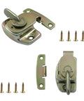 Heavy Duty Metal Table Locks Two Pack Spring Loaded Leaf Latch Buckles With Gold Zinc Finish Including Mounting Screws for tables