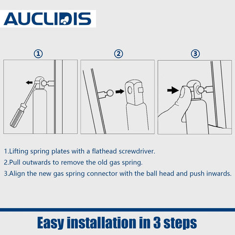 Installation steps for Heavy-Duty Gas Strut Lift Support 17 Inch 28lb 125N for Leer Camper Shell Truck Topper
