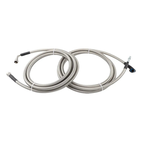 Heavy Duty Stainless Steel Fuel Line Kit For Chevy Impala And Monte Carlo 3.5L Flex Engine 2006 To 2011 Straight Swap Repair With No Hassle Install And Tight Fit flexible fuel hoses with quick disconnect ends and protective wrapping