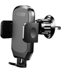 Zero Shake Car Phone Holder With Metal Hook Clip And Air Vent Cell Phone Mount with carbon fiber design and vent clip.