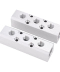 Aluminum Air Manifold 3 Way 5 Port Pneumatic Block Splitter With One Quarter Inch NPT Output And One Half Inch NPT Input