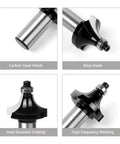 Top Notch 12-Piece 1/2 Inch Shank Wood Milling Cutter Set For Serious Router Grindings, Carbon Steel Shank and Alloy Blade details.