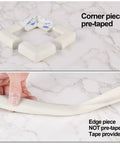 Baby Proof Edge And Corner Guards 16 Ft High Density Nbr Rubber Foam Strips with pre-taped corner and untaped edge pieces.