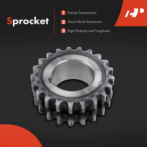 Close-up of a metal sprocket with precise transmission and good shock resistance features.