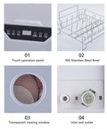 Real Deal Portable Countertop Dishwasher With Foolproof Leak Seal For Dorms Apartments RV Offices shows touch panel, stainless steel bowl, viewing window, and inlet.
