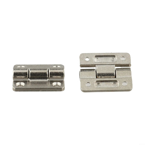 Front view of 4 Pack Adjustable Torque Damping Cabinet Hinges Zinc Alloy Flat Positioning Hinges for Furniture Doors and Industrial Equipment 26x22MM Silver