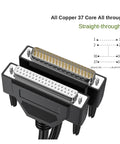 Premium Pure Copper DB37 Extension Cord Male To Female 37 Pin D Sub Connector Cable showing all copper 37 core with connectors.