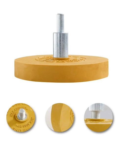Decal Eraser Wheel Pinstripe Removal Tool 1 Pack Black Rubber Wheel With Drill Adapter for Electric Drills