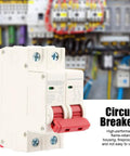 Two Pole Mini Circuit Breaker For DC 500V Systems, 63A Overcurrent Protection, Air Switch DIN Rail Mount, DZ47 63Z C63