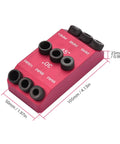 Red 30 45 90 Angle Drill Hole Guide Jig With 6mm 8mm 10mm Sleeves Lightweight Aluminum showing dimensions for woodworking.